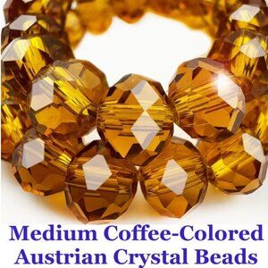 Medium Coffee-Colored Austrian Crystal Beads